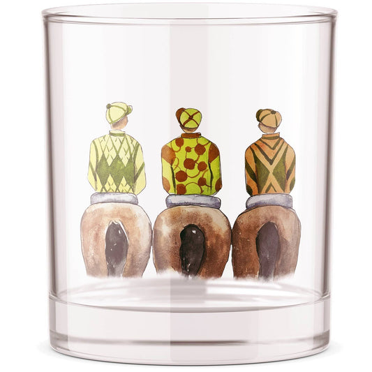Barrel Down South - Standing Horses Back Derby Bourbon Whiskey Rocks Glass
