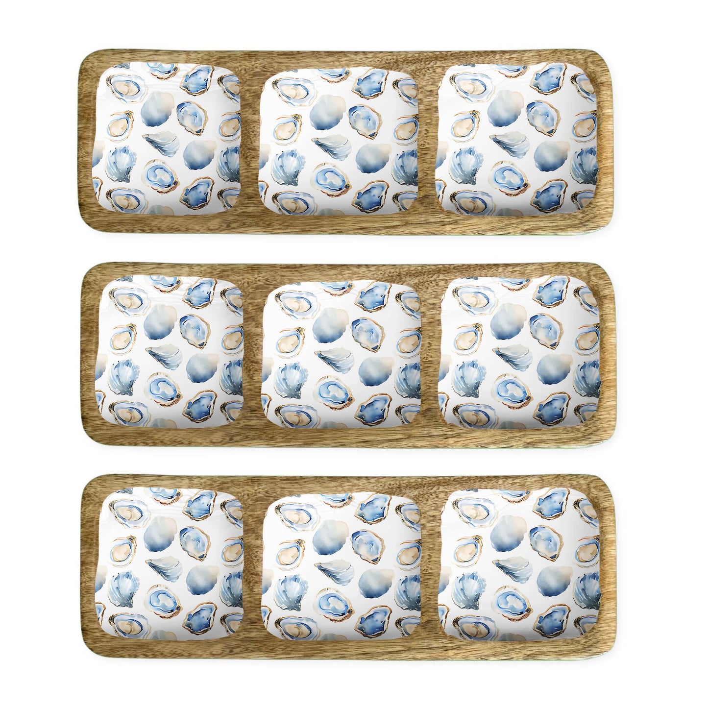 Oyster 15" Tri Tray w/ 3 Compartments