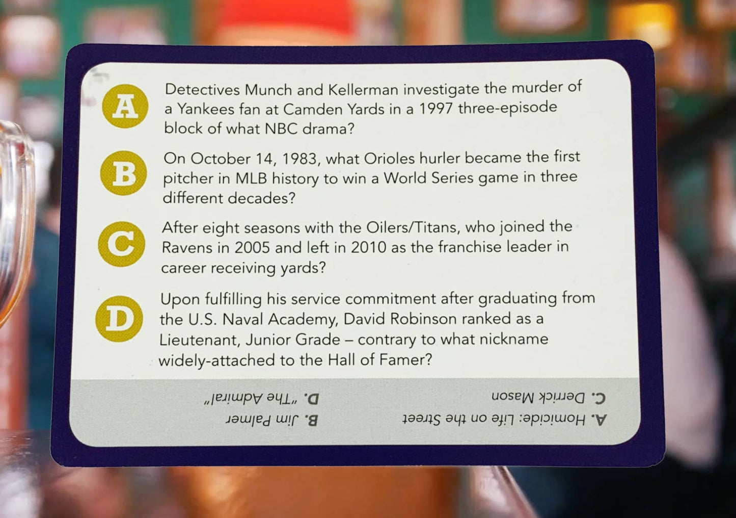 You Gotta Know Games - You Gotta Know Baltimore - Sports Trivia Game