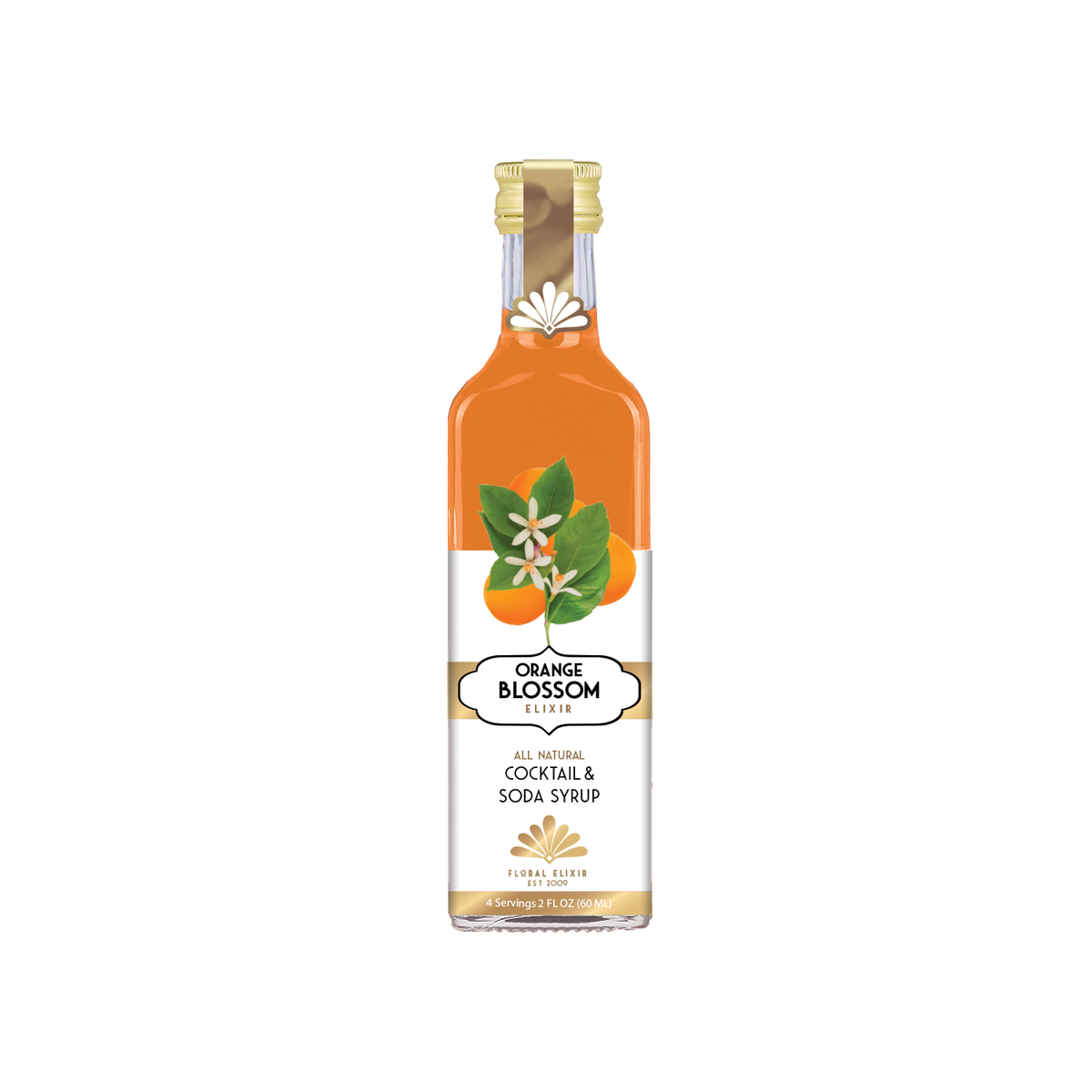 Orange Blossom Elixir. All Natural Cocktail & Soda Syrup.:  8.5 oz/250mL