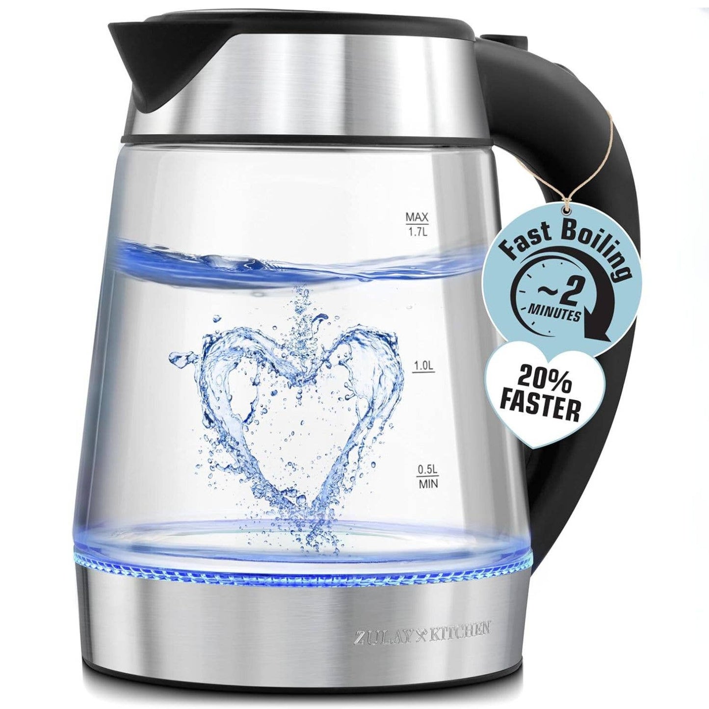 Zulay Kitchen - 1.7L Fast-Boiling Electric Kettle with Auto Shut-Off