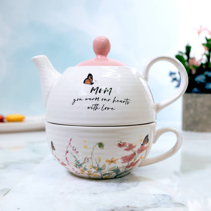 "Mom" Tea for One Set - 14.5 oz Teapot & 10 oz Cup