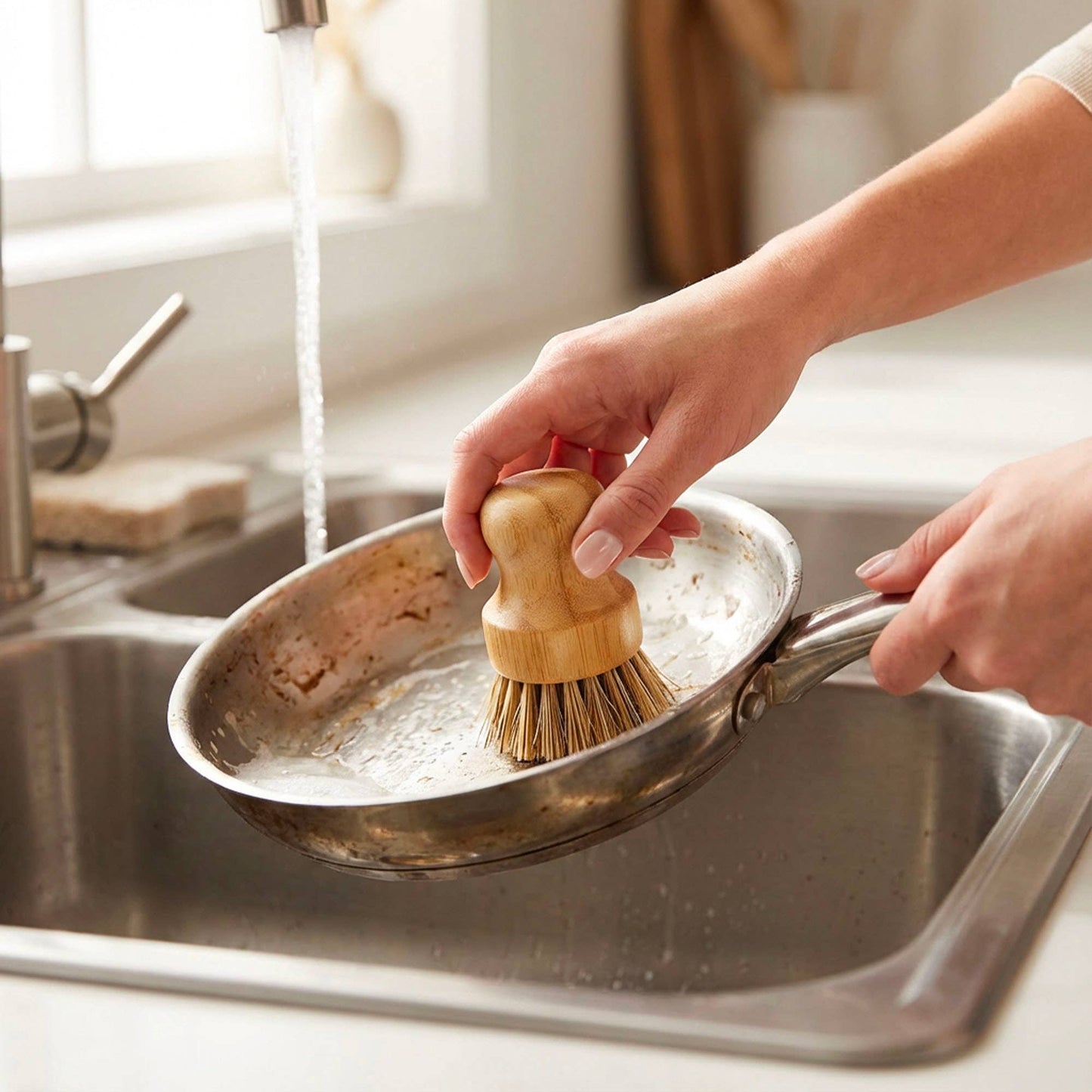 Bamboo Pot Scrubber | Kitchen | Faire Market Bestseller