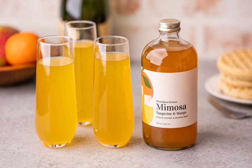 Wood Stove Kitchen-Mimosa Mixer w/ Tangerine & Mango for Cocktails and Mocktails, 16 fl oz