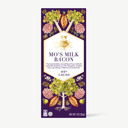 Mo's Milk Chocolate Smoked Bacon & Salt Bar: 45% Cacao