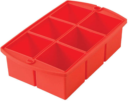 TULZ Mega Ice Block Tray, Ruby, 7.25" x 4.5" x 2"