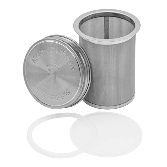 Mason Jar Lifestyle - Cold Brew Coffee and Tea Maker Stainless Steel Filter Kit: Pint