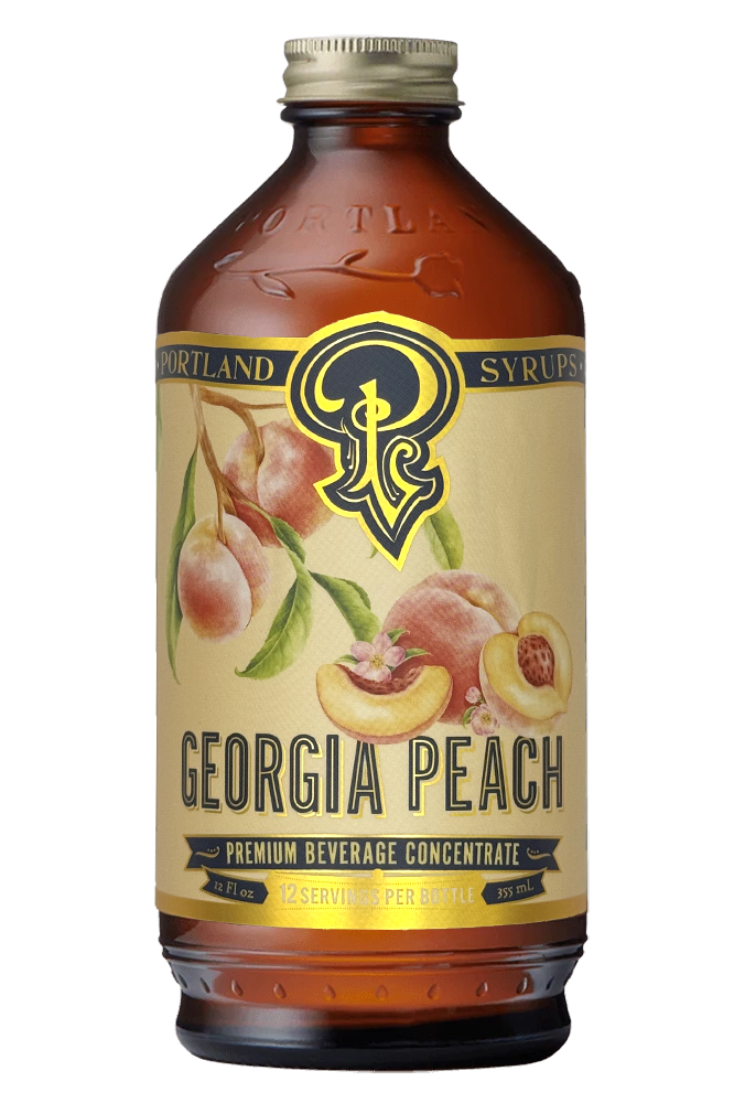 Portland Syrups | Georgia Peach Syrup 12oz - cocktail / mocktail / Coffee /Tea