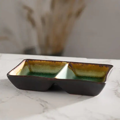 Midori Kanyu 4oz  Divided Rectangle Sauce Dish