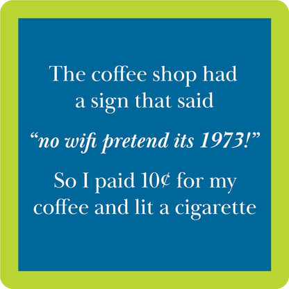 Drinks on Me - COASTER Cigarette | Funny Party Gift | Home Bar Decor