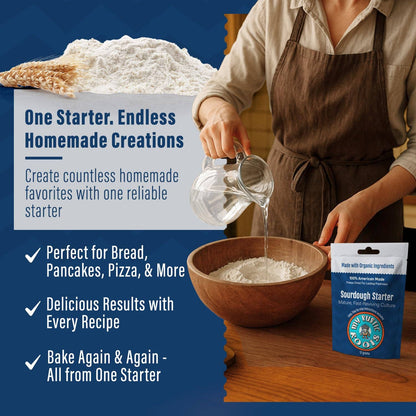 Organic, Non GMO Mature Sourdough Starter 12 grams