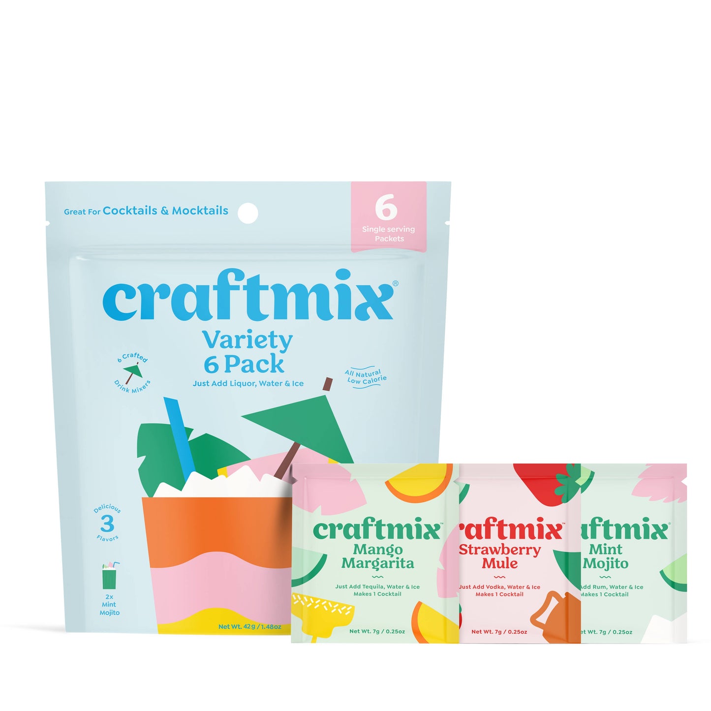 Craftmix | Variety Pack Cocktail Mixers - 6 Servings Multipack