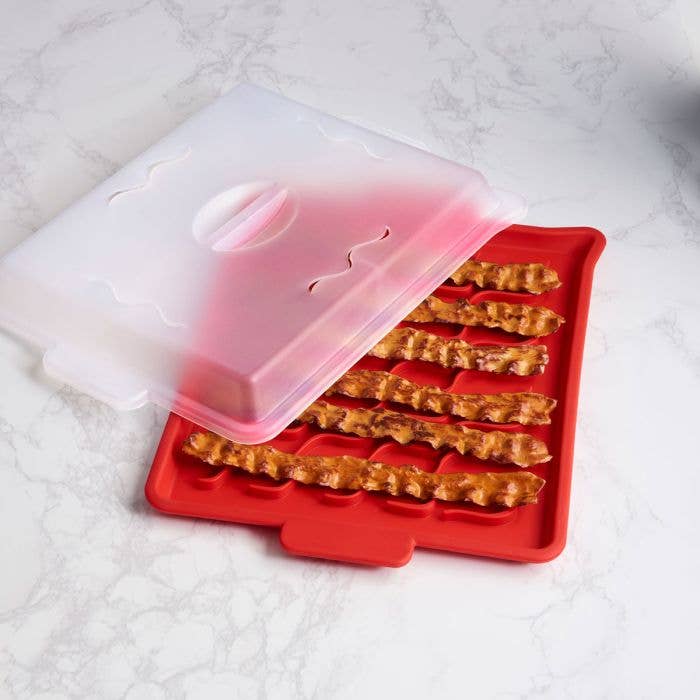 HIC - Harold Import Co. - Talisman Designs Microwave Bacon Tray With Cover - Thumbnail 2