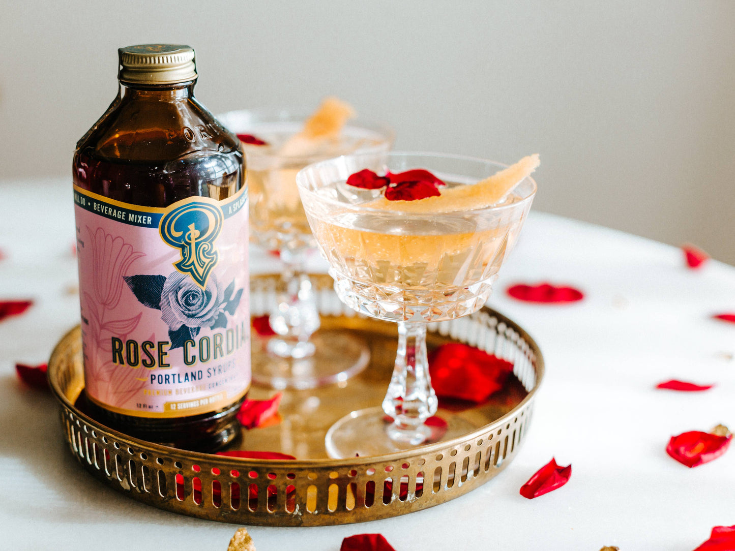 Portland Syrups | Rose Cordial Syrup 12oz - cocktail / mocktail beverage mixer