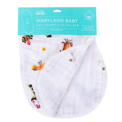 Baby Burp Cloth & Bib Combo: Maryland Baby