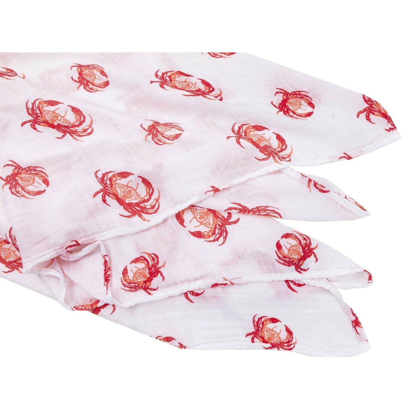 Pink Crab Baby Muslin Swaddle Receiving Blanket