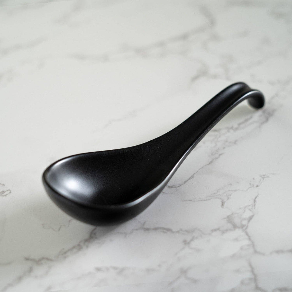 5.9" Porcelain Soup Spoon Black