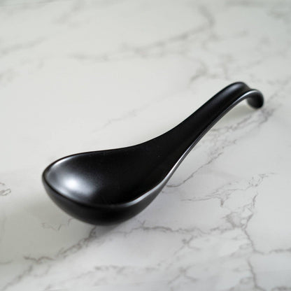 5.9" Porcelain Soup Spoon Black