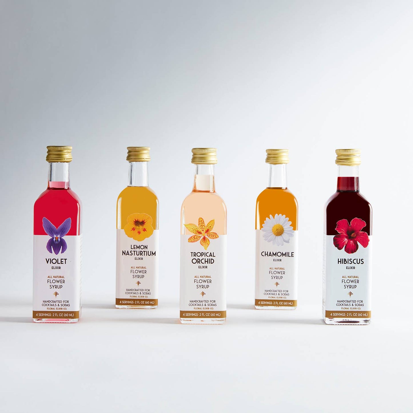 Floral Elixir Co. - The Forager Cocktail Kit. 5-Pack Flower Syrups.