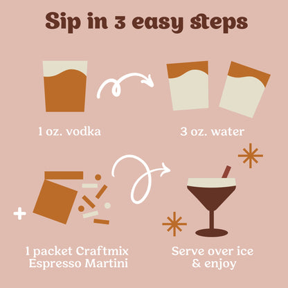 Craftmix | Espresso Martini Cocktail Mixer - 6 Servings Multipack