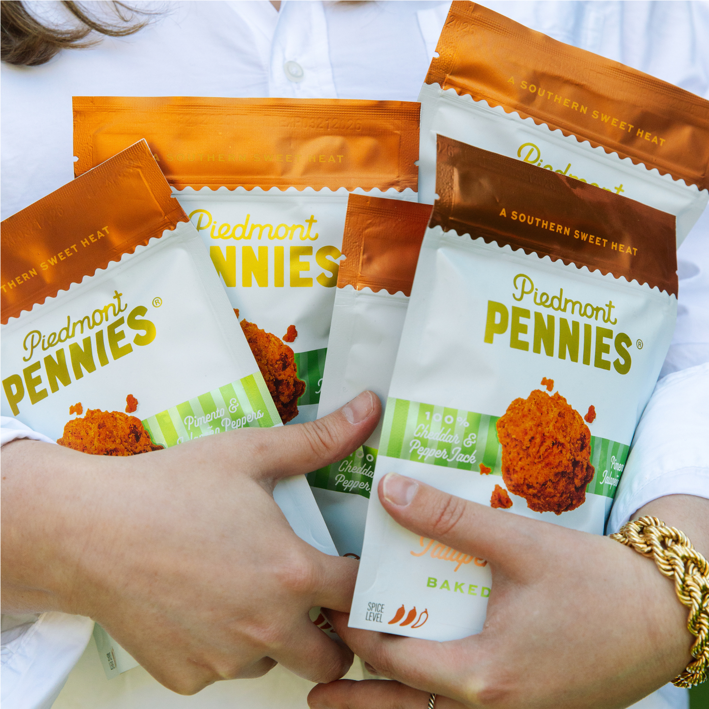Piedmont Pennies - Medium Pouch, Jalapeño Pimento cheese crackers