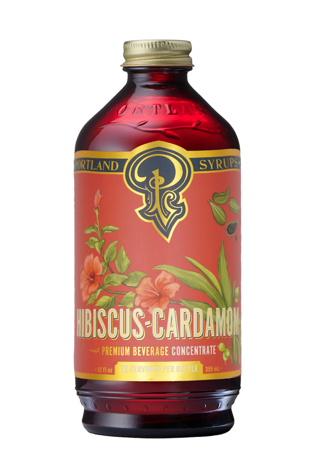 Portland Syrups | Hibiscus Cardamom Syrup 12oz  - cocktail / mocktail mixer