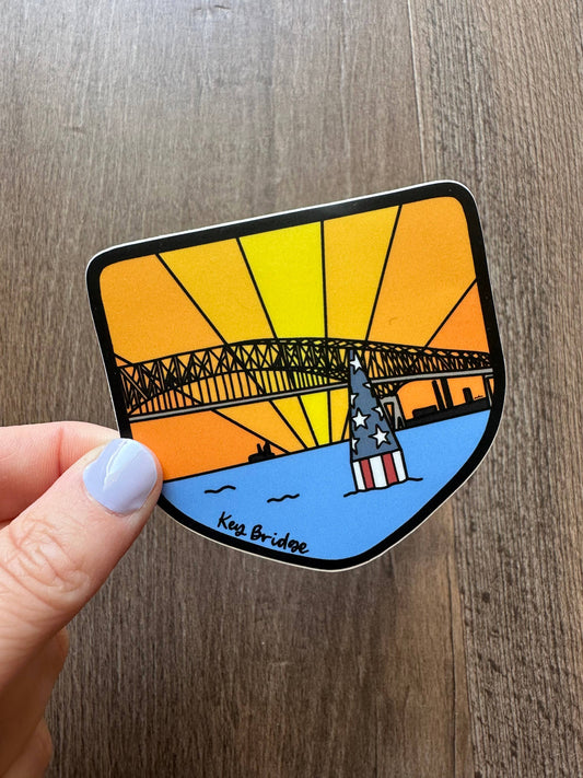the letters mdn - Key Bridge Maryland Badge Vinyl Sticker