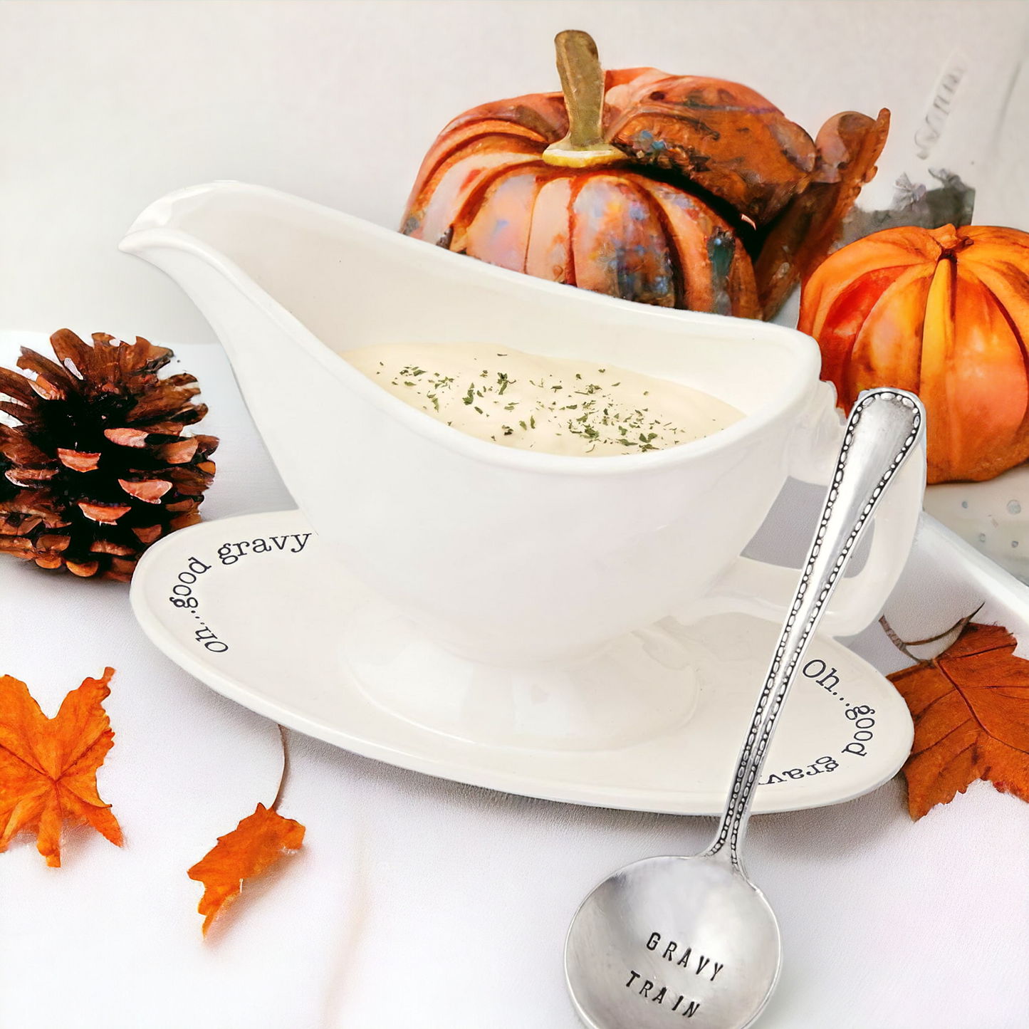 Mud Pie Circa Gravy Boat Set