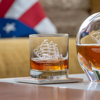 America250™ Tall Ship 3 Piece Gift Set | Whiskey Decanter and Rocks Glasses