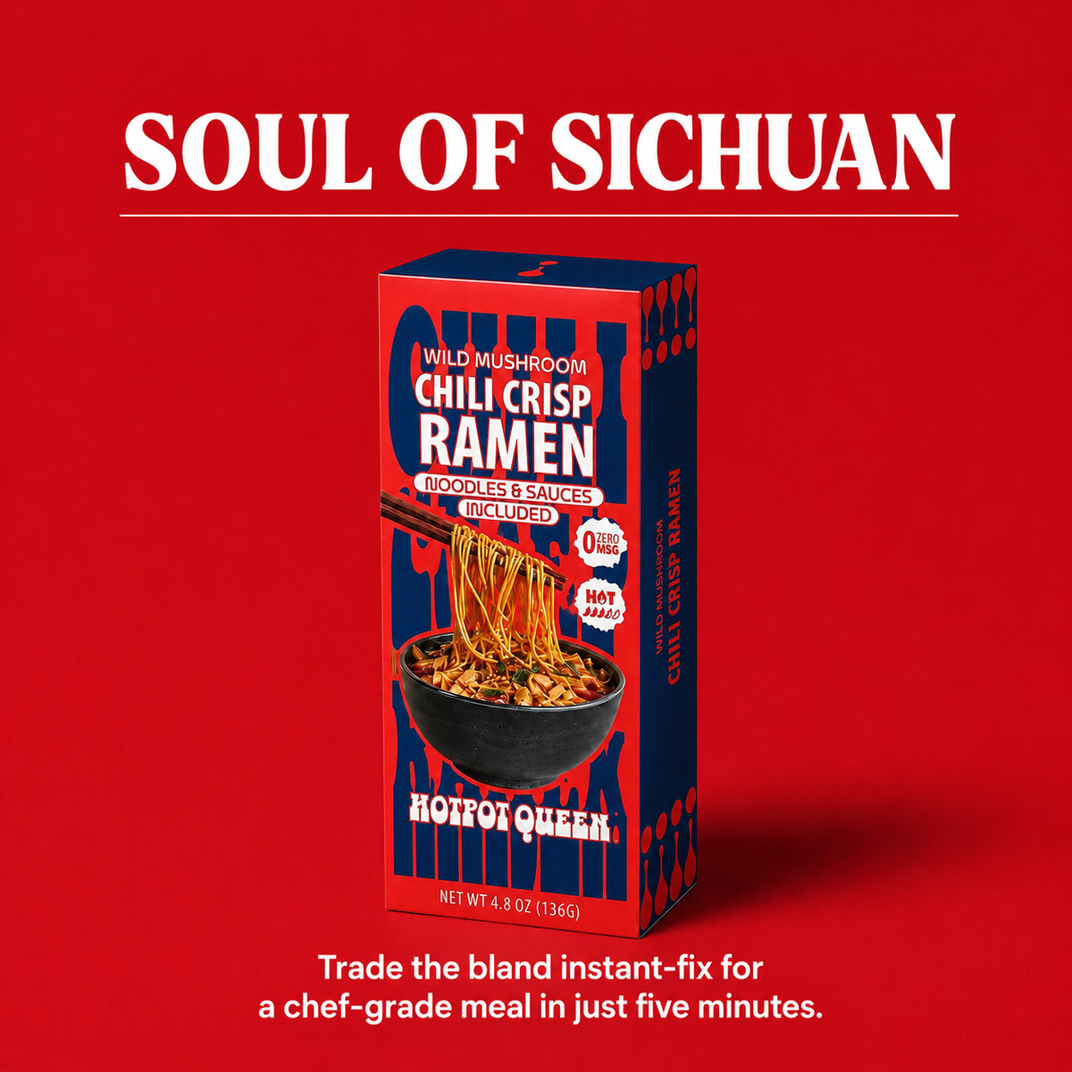 Wild Mushroom Chili Crisp Ramen- Umami Packed 4.8 OZ