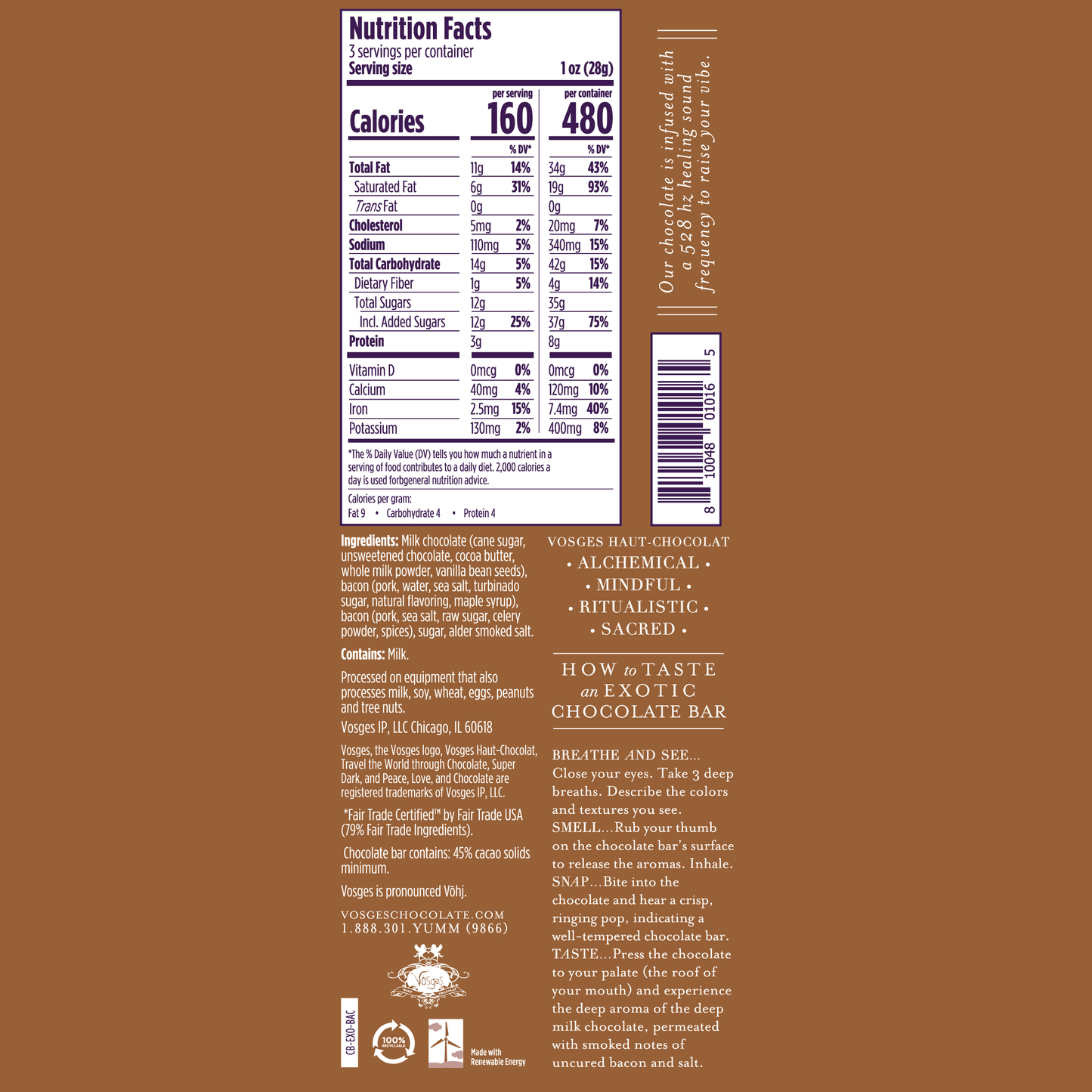Mo's Milk Chocolate Bar w/ Smoked Bacon & Salt - Gourmet