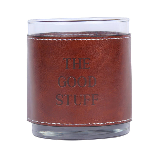 Barrel Down South – “The Good Stuff” Faux Leather Rocks Glass