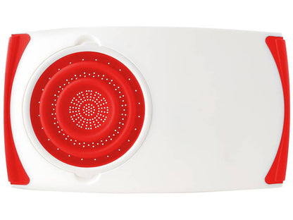 Dexas - Over The Sink Strainer Board: White / Gray / 12.5"x22.75"