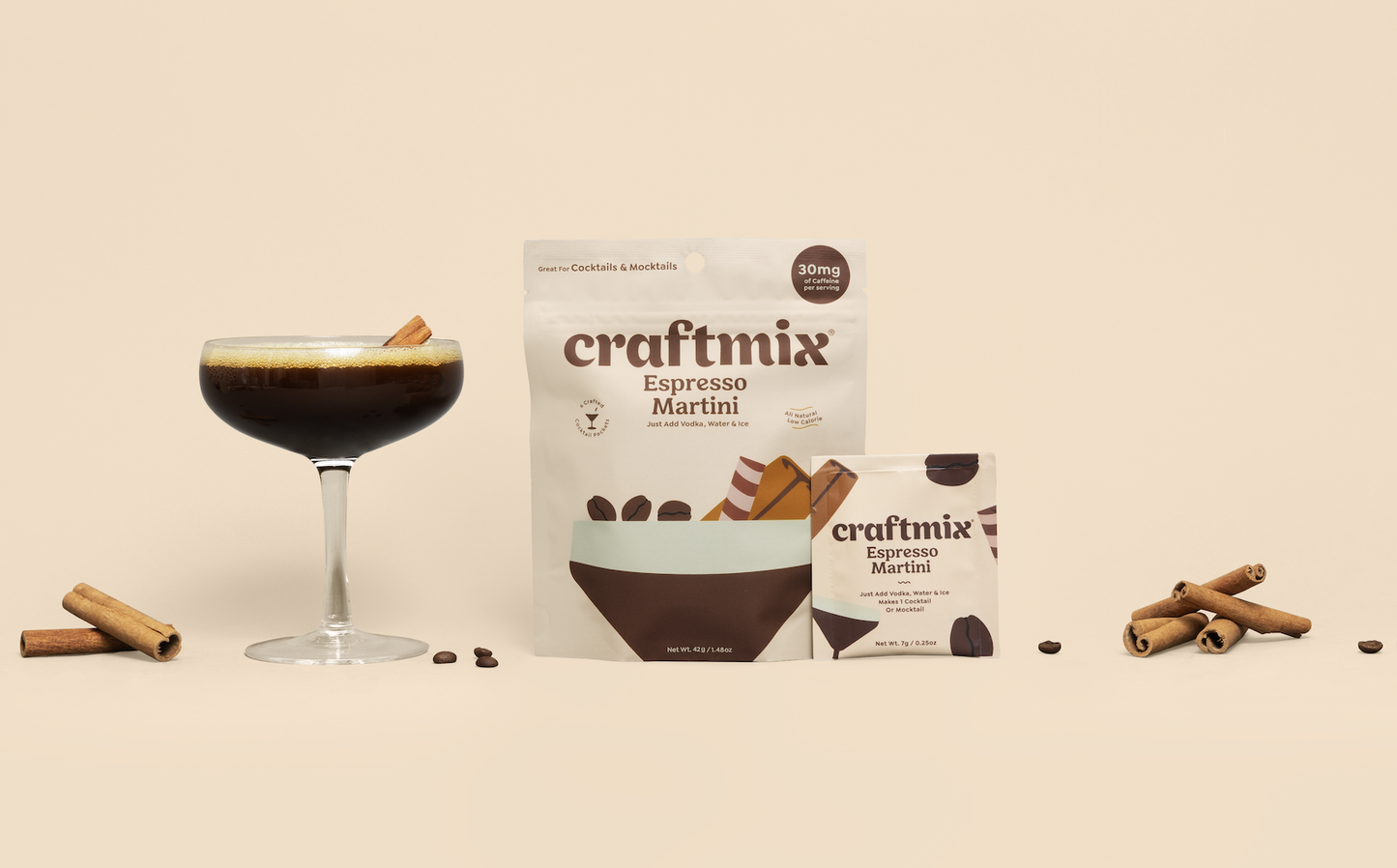 Craftmix | Espresso Martini Cocktail Mixer - 6 Servings Multipack