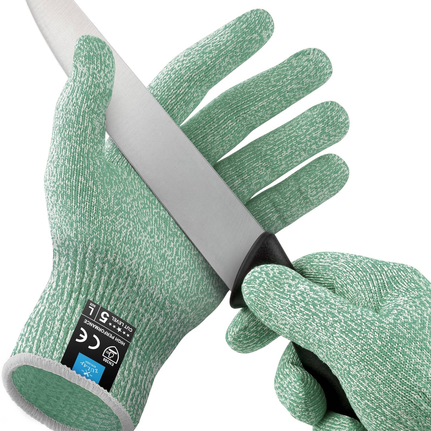 Zulay Kitchen - Cut Resistant Gloves Level 5 Protection - Large: Gray