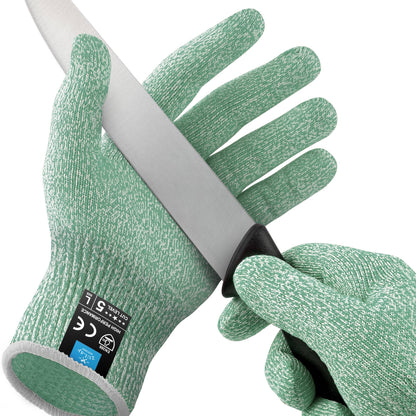 Zulay Kitchen - Cut Resistant Gloves Level 5 Protection - Large: Gray
