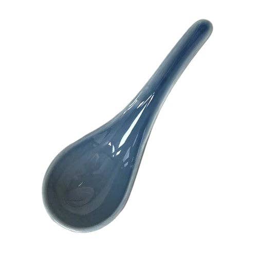 5.9" Porcelain Soup Spoon Blue