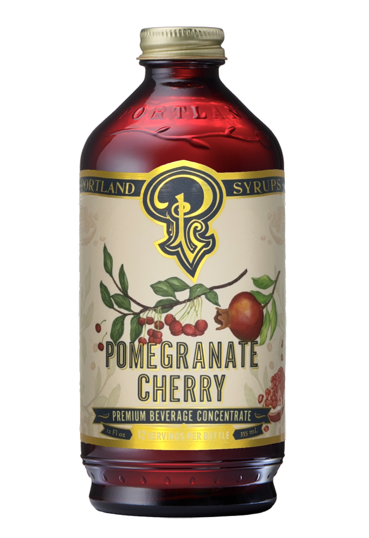 Portland Syrups | Pomegranate Cherry Syrup 12oz - Cocktail/Mocktail Mixer