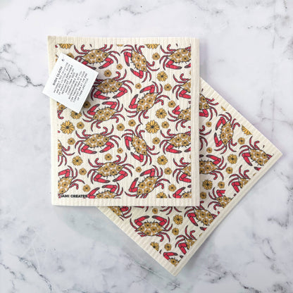 Jami Creates - Maryland Red Crab Swedish Dish Cloth