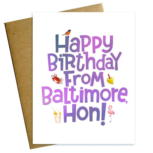 Maggie Moore Studio - Happy Birthday from Baltimore Greeting Card