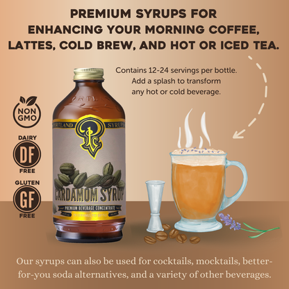 Portland Syrups | Cardamom Syrup 12oz  - cocktail / mocktail / coffee mixer