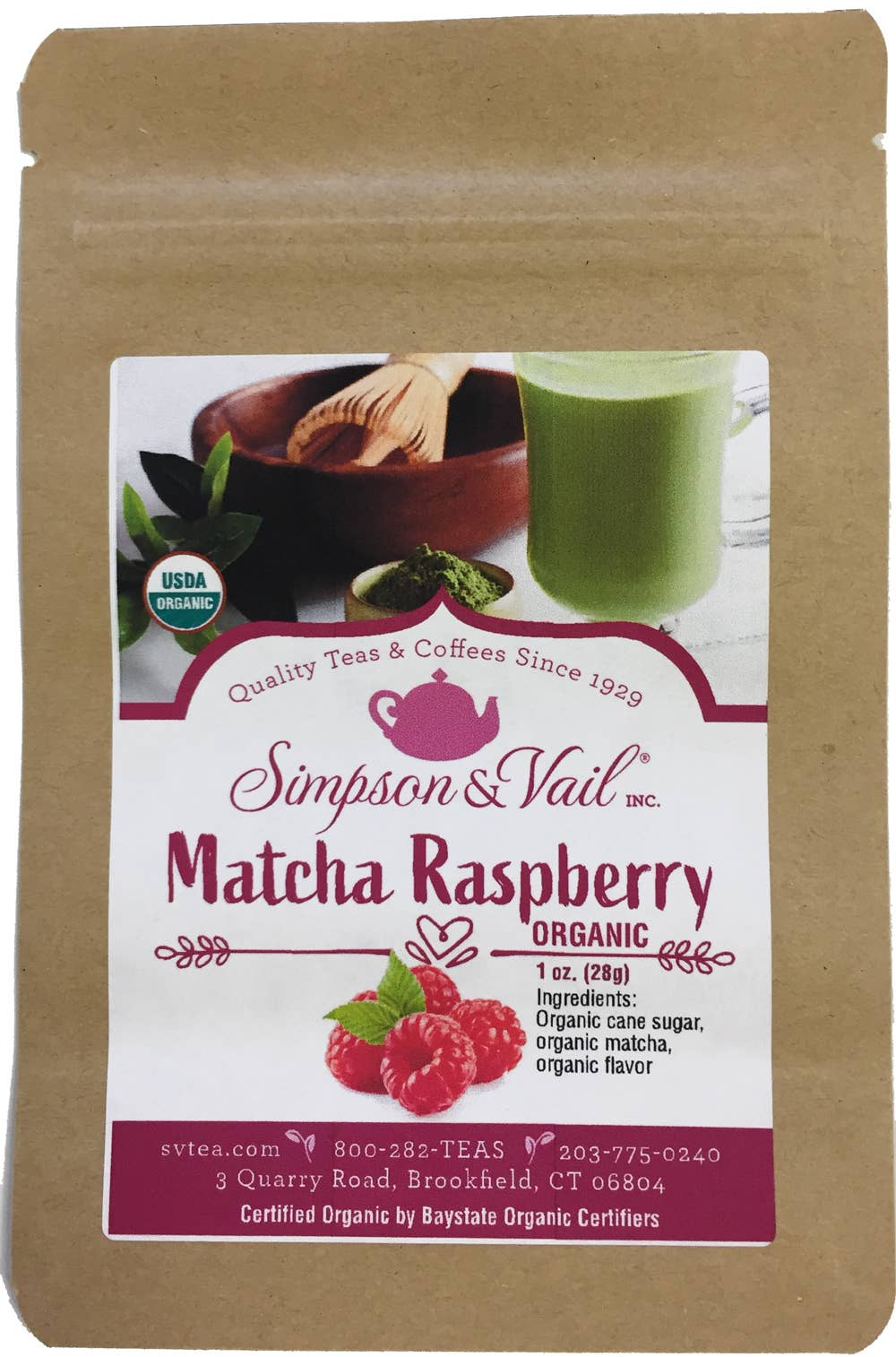 Matcha Powdered Green Tea - Raspberry, Organic: 1OZ