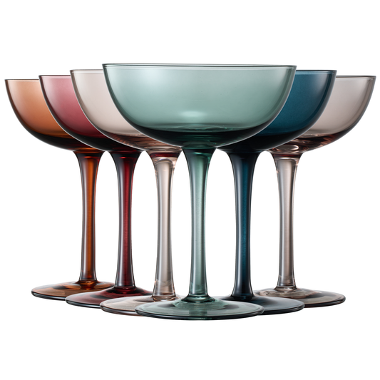 The Wine Savant- Coupe Cocktail Glasses 7 oz | Individual | Muted Color