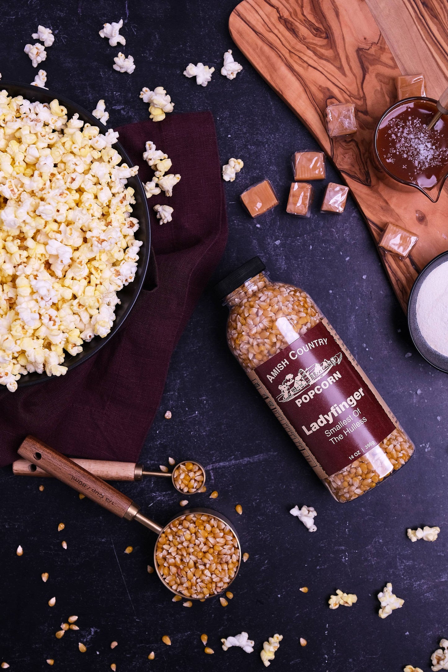 14oz Bottle of Ladyfinger Hulless Popcorn