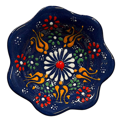 Import Corner - 39682: 2" ROUND CERAMIC EMBOSSED DAISY BOWL