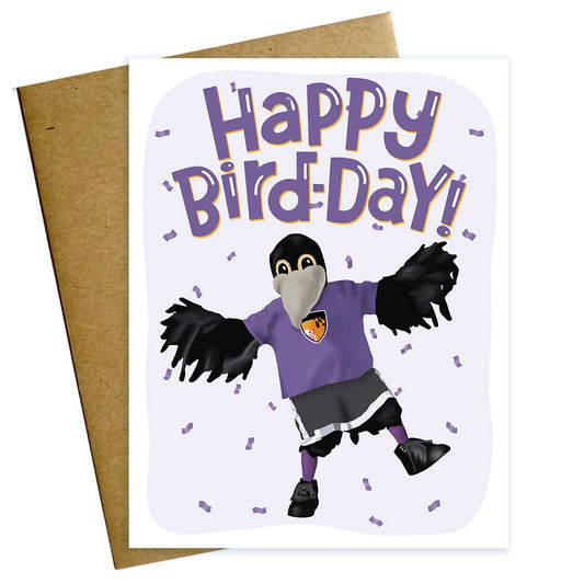 Maggie Moore Studio - Happy Bird-Day Baltimore Ravens Birthday Card