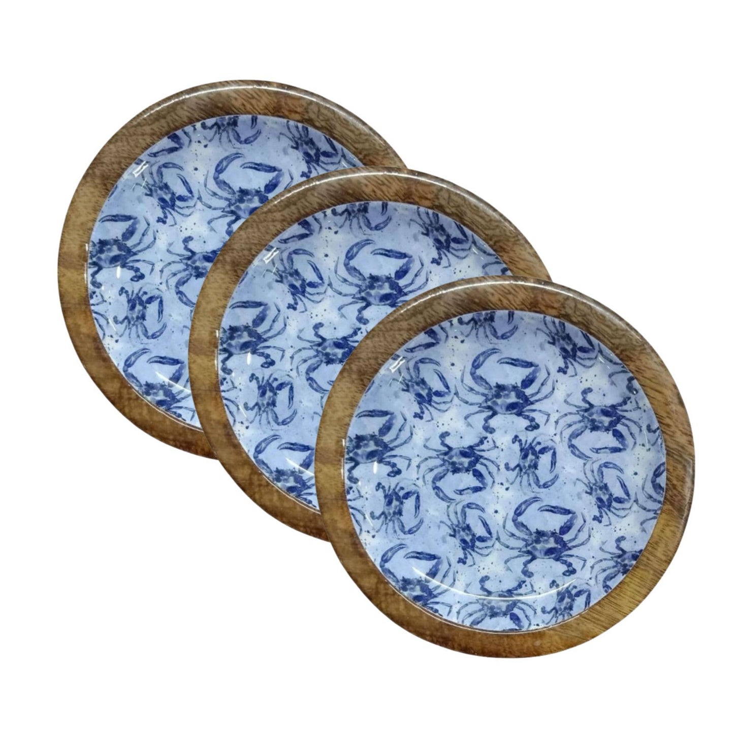 Blue Watercolor Crab 5" Round Dish