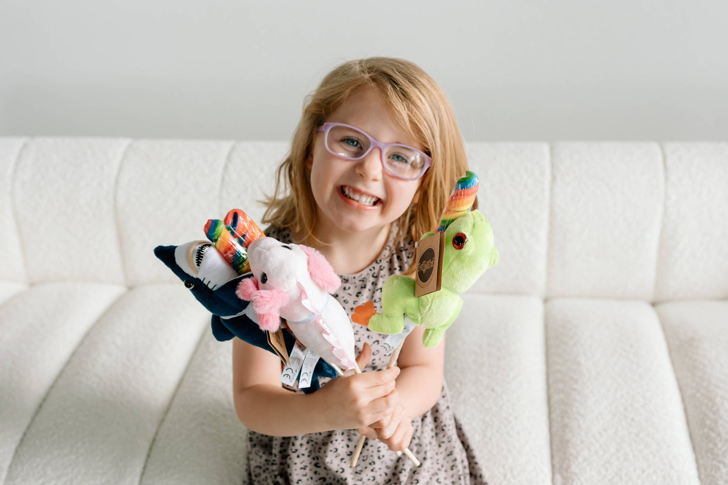 8" Lollyplush Crab w/Rainbow Lollipop
