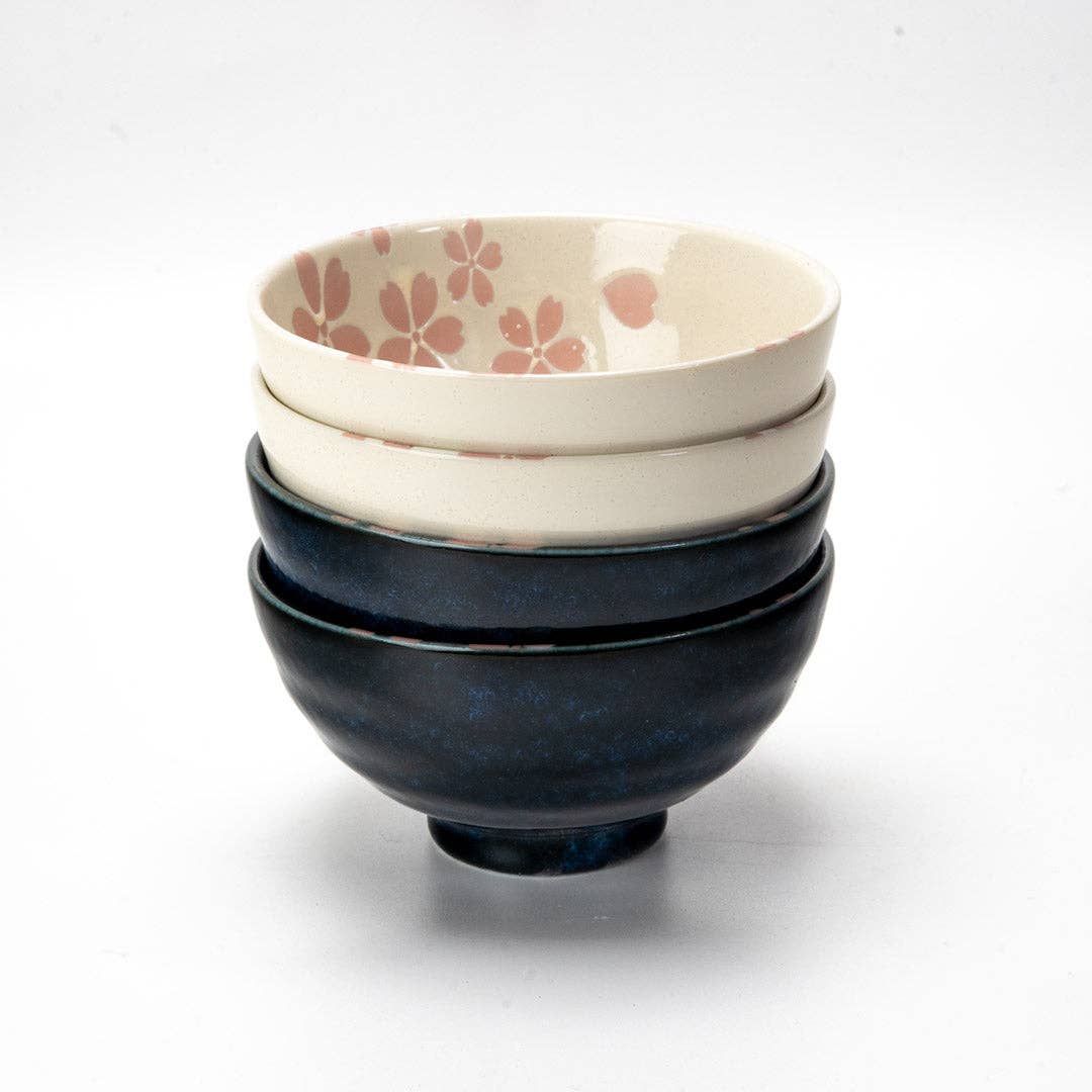 4 Piece Rice Bowl Gift Set Hasui Sakura Cherry Blossom