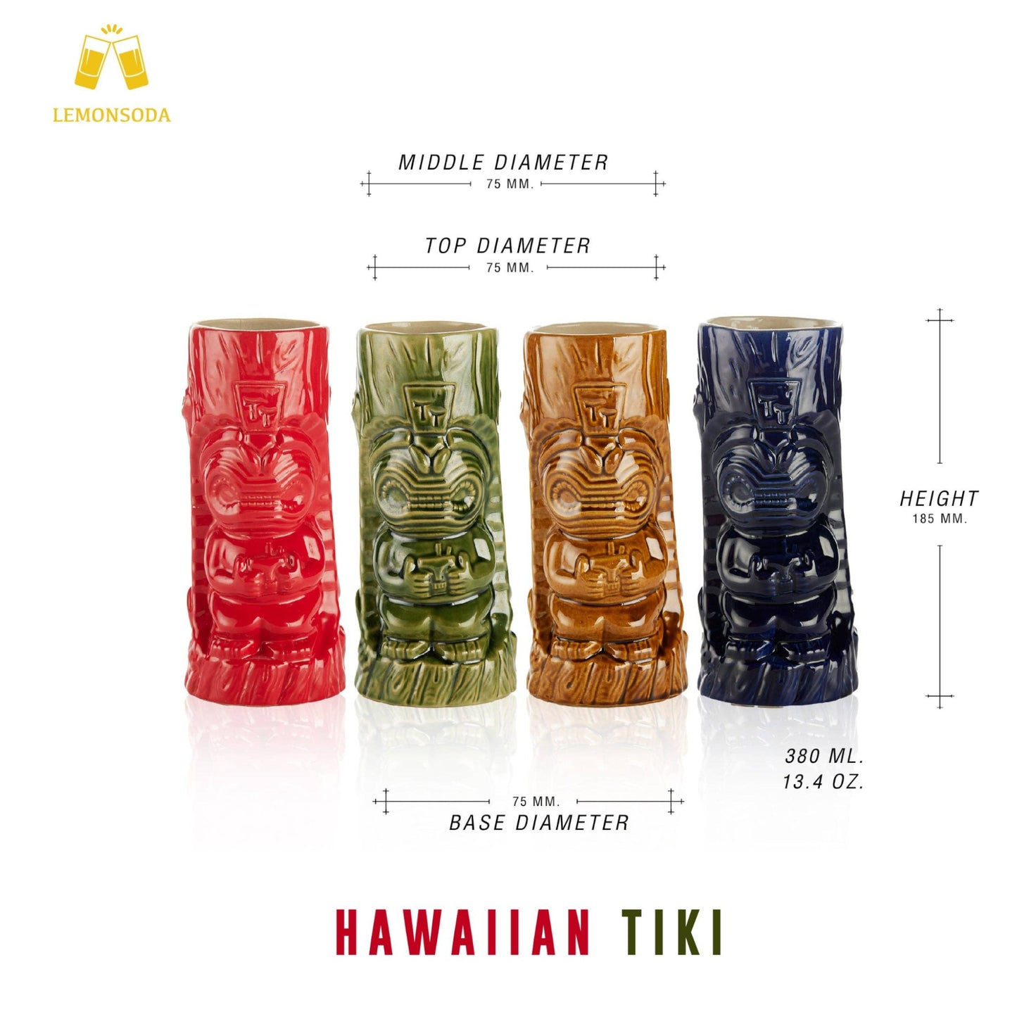 Lemonsoda | Ceramic Hawaiian Tiki Glasses (1pc)